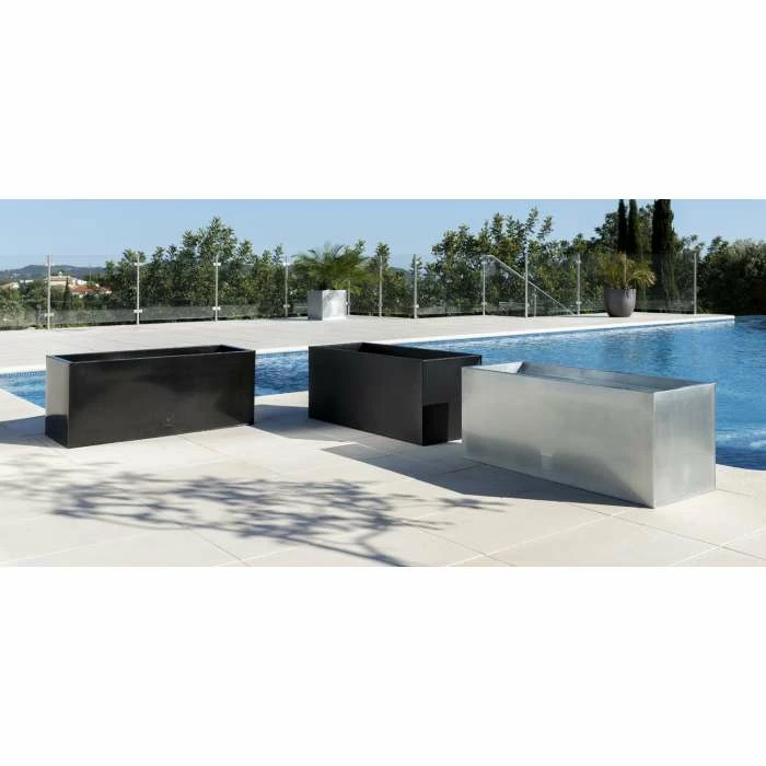 100cm Zinc Galvanised Silver Trough Planter - By Primrose™ 9 100cm Zinc Galvanised Silver Trough Planter - By Primrose™ - Image 7