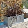 100cm Zinc Galvanised Silver Trough Planter - By Primrose™ 2 100cm Zinc Galvanised Silver Trough Planter - By Primrose™ -Planters Outlet Store PP0003XL main image 511e