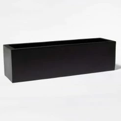 70cm Zinc Galvanised Black Trough Planter - By Primrose™ 9 70cm Zinc Galvanised Black Trough Planter - By Primrose™ -Planters Outlet Store PP0005L add image 1 1ad8