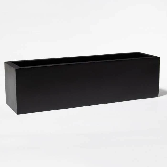 70cm Zinc Galvanised Black Trough Planter - By Primrose™ 4 70cm Zinc Galvanised Black Trough Planter - By Primrose™ - Image 2