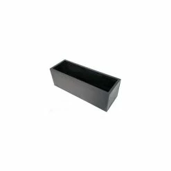 100cm Zinc Galvanised Black Trough Planter - By Primrose™ -Planters Outlet Store PP0005XL add image 2 6d53