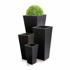 H90cm Zinc Galvanised Black Flared Square Planter - By Primrose™ 9 H90cm Zinc Galvanised Black Flared Square Planter - By Primrose™ -Planters Outlet Store PP0007LA add image 1 c81c