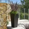 H90cm Zinc Galvanised Black Flared Square Planter - By Primrose™ 2 H90cm Zinc Galvanised Black Flared Square Planter - By Primrose™ -Planters Outlet Store PP0007LA main image fa1c