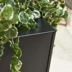 H90cm Zinc Galvanised Black Flared Square Planter - By Primrose™ 8 H90cm Zinc Galvanised Black Flared Square Planter - By Primrose™ -Planters Outlet Store PP0007LA rollover image dd1b