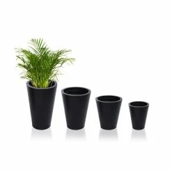 H39.5cm Zinc Galvanised Black Cone Planter - By Primrose™ 12 H39.5cm Zinc Galvanised Black Cone Planter - By Primrose™ -Planters Outlet Store PP0009M add image 3 3985