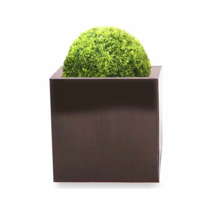 60cm Zinc Galvanised Mocha Brown Cube Planters - By Primrose™ 3 60cm Zinc Galvanised Mocha Brown Cube Planters - By Primrose™