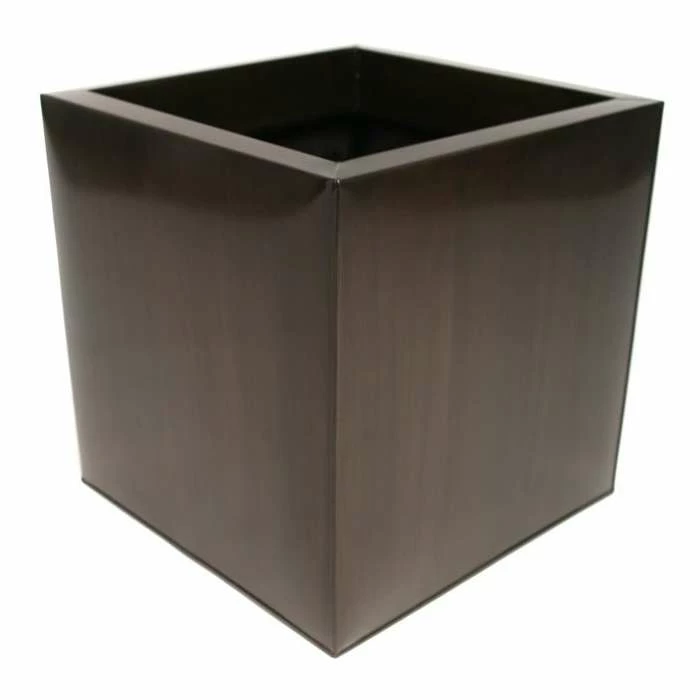 60cm Zinc Galvanised Mocha Brown Cube Planters - By Primrose™ 4 60cm Zinc Galvanised Mocha Brown Cube Planters - By Primrose™ - Image 2