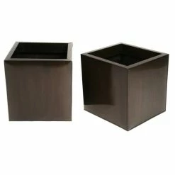 40cm Zinc Galvanised Mocha Brown Cube Planter - By Primrose™ -Planters Outlet Store PP0041L add image 3 1f7a