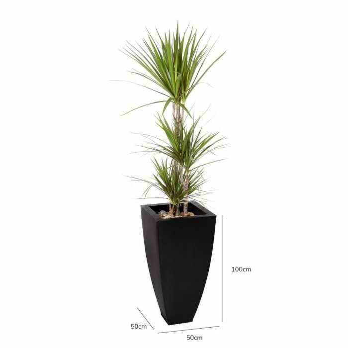 100cm Zinc Galvanised Black Tapered Cube Planter - By Primrose™ 7 100cm Zinc Galvanised Black Tapered Cube Planter - By Primrose™ - Image 5