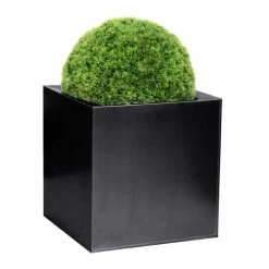 40cm Zinc Galvanised Large Black Cube Planter by Primrose™ 11 40cm Zinc Galvanised Large Black Cube Planter by Primrose™ -Planters Outlet Store PP0078L add image 3 af73