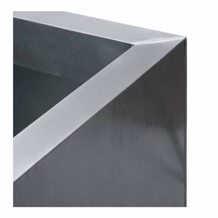 40cm Zinc Galvanised Silver Cube Planters - By Primrose™ 6 40cm Zinc Galvanised Silver Cube Planters - By Primrose™ - Image 4