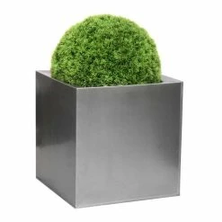 40cm Zinc Galvanised Silver Cube Planters - By Primrose™ 21 40cm Zinc Galvanised Silver Cube Planters - By Primrose™ -Planters Outlet Store PP0079L add image 8 c2a5