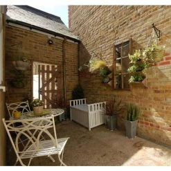 H38 Zinc Galvanised Silver Flared Square Planter - By Primrose™ -Planters Outlet Store PP0250S2 add image 4 07a1