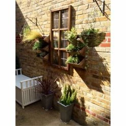 H38 Zinc Galvanised Silver Flared Square Planter - By Primrose™ -Planters Outlet Store PP0250S2 add image 5 2ce4