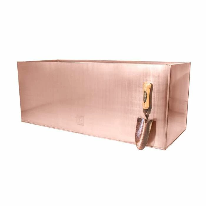 75cm Zinc Galvanised Trough Planter in a Copper Finish by Primrose™ 6 75cm Zinc Galvanised Trough Planter in a Copper Finish by Primrose™ - Image 4