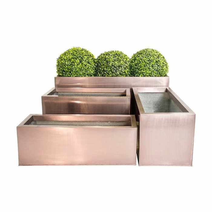 75cm Zinc Galvanised Trough Planter in a Copper Finish by Primrose™ 7 75cm Zinc Galvanised Trough Planter in a Copper Finish by Primrose™ - Image 5