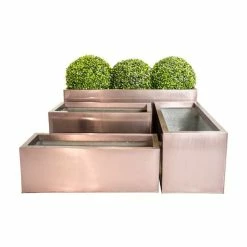 64cm Zinc Galvanised Trough Planter in a Copper Finish by Primrose™ 14 64cm Zinc Galvanised Trough Planter in a Copper Finish by Primrose™ -Planters Outlet Store PP0261M add image 4 c8cd