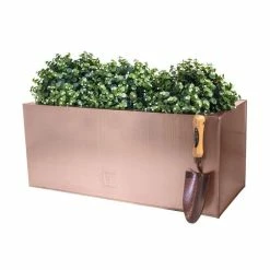 64cm Zinc Galvanised Trough Planter in a Copper Finish by Primrose™ 17 64cm Zinc Galvanised Trough Planter in a Copper Finish by Primrose™ -Planters Outlet Store PP0261M feed image aaf6