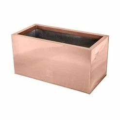 70cm Zinc Galvanised Trough Planter in a Copper Finish by Primrose™