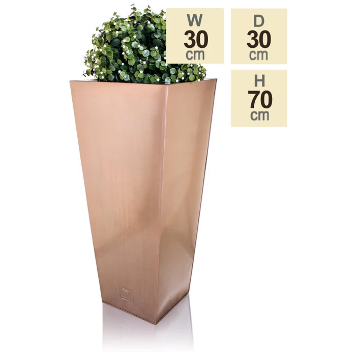 H70cm Zinc Galvanised Flared Square Planter in a Copper Finish by Primrose™ 9 H70cm Zinc Galvanised Flared Square Planter in a Copper Finish by Primrose™ - Image 7