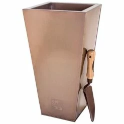 H48cm Zinc Galvanised Flared Square Planter in a Copper Finish by Primrose™ -Planters Outlet Store PP0262S add image 4 6dad