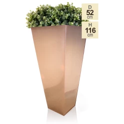 H116cm Zinc Galvanised Flared Square Planter in a Copper Finish by Primrose™ -Planters Outlet Store PP0262XL main image 8d48
