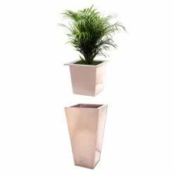 23cm Flared Square Planter Insert in a Copper Finish - By Primrose™