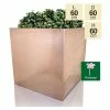60cm Zinc Galvanised Cube Planter in a Copper Finish by Primrose™ 2 60cm Zinc Galvanised Cube Planter in a Copper Finish by Primrose™ -Planters Outlet Store PP0264J main image cfce
