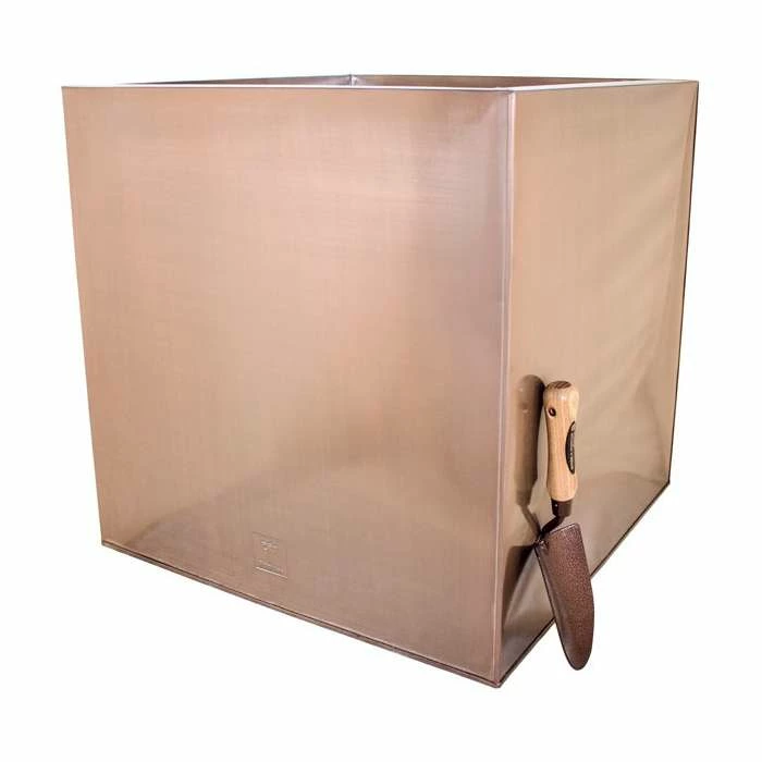 60cm Zinc Galvanised Cube Planter in a Copper Finish by Primrose™ 4 60cm Zinc Galvanised Cube Planter in a Copper Finish by Primrose™ - Image 2