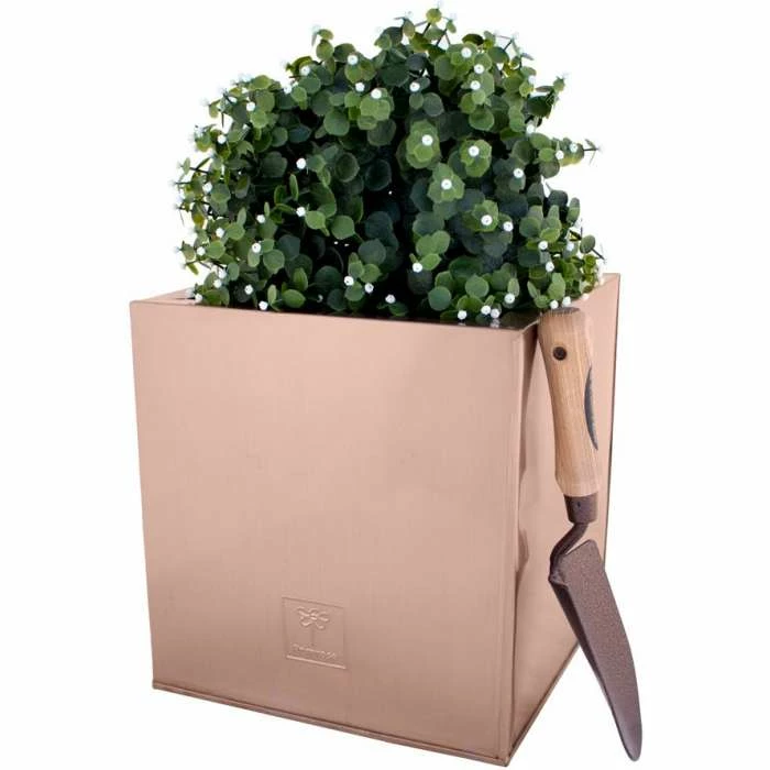 30cm Zinc Galvanised Cube Planter in a Copper Finish by Primrose™ 6 30cm Zinc Galvanised Cube Planter in a Copper Finish by Primrose™ - Image 4
