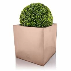 30cm Zinc Galvanised Cube Planter in a Copper Finish by Primrose™ 14 30cm Zinc Galvanised Cube Planter in a Copper Finish by Primrose™ -Planters Outlet Store PP0264M add image 3 2b9d