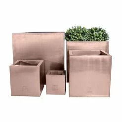 30cm Zinc Galvanised Cube Planter in a Copper Finish by Primrose™ 15 30cm Zinc Galvanised Cube Planter in a Copper Finish by Primrose™ -Planters Outlet Store PP0264M add image 4 7123