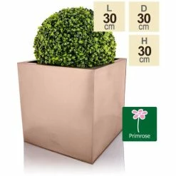 30cm Zinc Galvanised Cube Planter in a Copper Finish by Primrose™