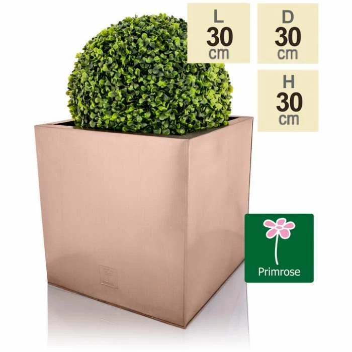 30cm Zinc Galvanised Cube Planter in a Copper Finish by Primrose™ 3 30cm Zinc Galvanised Cube Planter in a Copper Finish by Primrose™