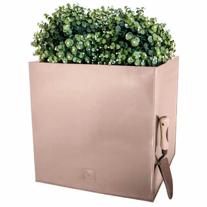 50cm Zinc Galvanised Cube Planter in a Copper Finish by Primrose™ 6 50cm Zinc Galvanised Cube Planter in a Copper Finish by Primrose™ - Image 4