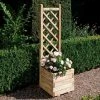 1.4m (4ft 7in) Wooden Square Planter with Lattice by Rowlinson® -Planters Outlet Store PP0339 main image 5528