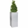 H75cm Zinc Galvanised Tall Silver Cube Planter - By Primrose™ 1 H75cm Zinc Galvanised Tall Silver Cube Planter - By Primrose™ -Planters Outlet Store PP0341M main image 0625