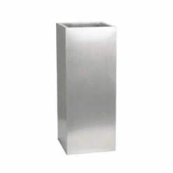 H50cm Zinc Galvanised Tall Cube Planters in Silver - By Primrose™ -Planters Outlet Store PP0341S add image 2 72aa