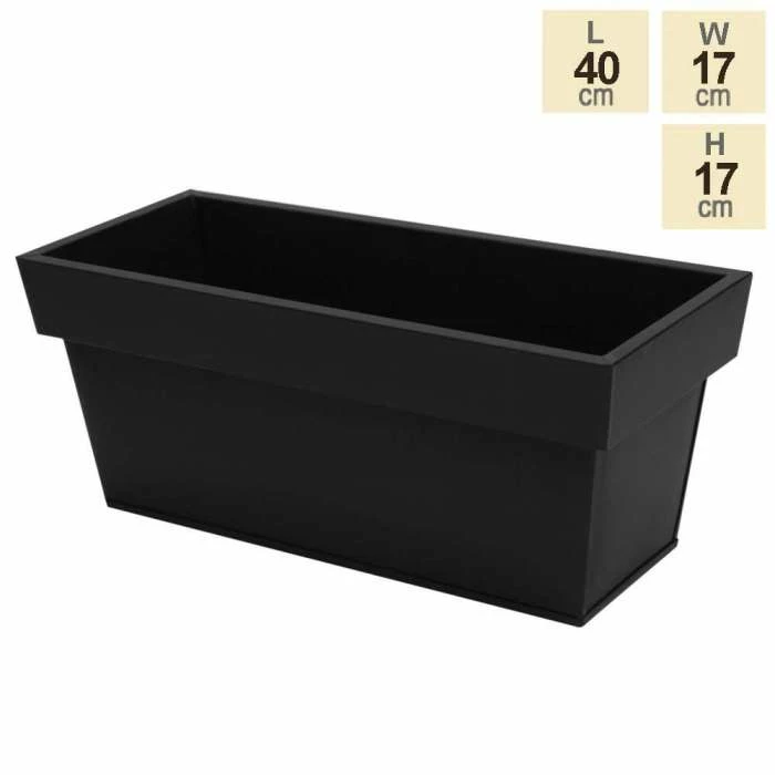 40cm Zinc Edge Black Trough Planters - By Primrose™ 7 40cm Zinc Edge Black Trough Planters - By Primrose™ - Image 5