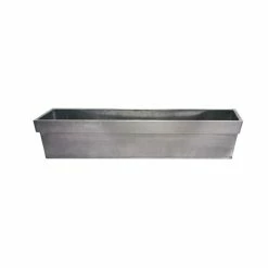 80cm Zinc Edge Silver Trough Planters - By Primrose™