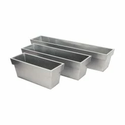60cm Zinc Edge Silver Trough Planter - By Primrose™