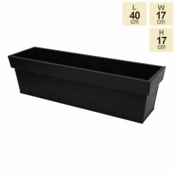 60cm Zinc Edge Pewter Trough Planters - By Primrose™ -Planters Outlet Store PP0442M 90d4