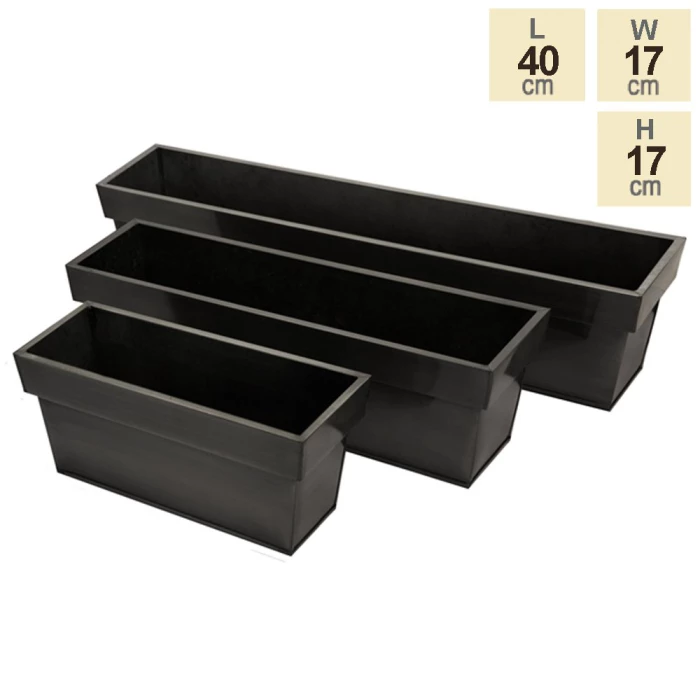 40cm Zinc Small Pewter Edge Trough Planter - By Primrose™ 7 40cm Zinc Small Pewter Edge Trough Planter - By Primrose™ - Image 5