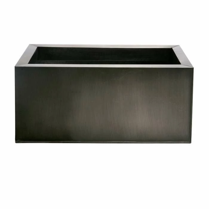 75cm Zinc Galvanised Trough Planters in Pewter - By Primrose™ 4 75cm Zinc Galvanised Trough Planters in Pewter - By Primrose™ - Image 2