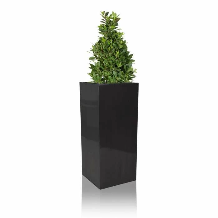H75cm Zinc Galvanised Tall Platinum Cube Planter - By Primrose™ 3 H75cm Zinc Galvanised Tall Platinum Cube Planter - By Primrose™