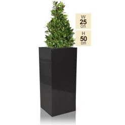 H50cm Zinc Galvanised Tall Platinum Cube Planter - By Primrose™ -Planters Outlet Store PP0500S main image 1795