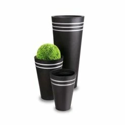 H90cm Tall Round Black Zinc Planter - By Primrose™ 10 H90cm Tall Round Black Zinc Planter - By Primrose™ -Planters Outlet Store PP0521L add image 2 6198