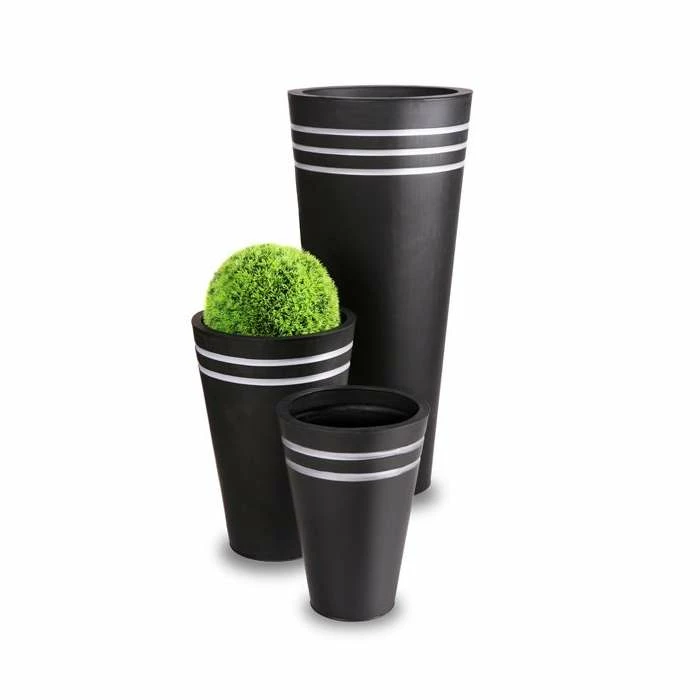 H90cm Tall Round Black Zinc Planter - By Primrose™ 5 H90cm Tall Round Black Zinc Planter - By Primrose™ - Image 3