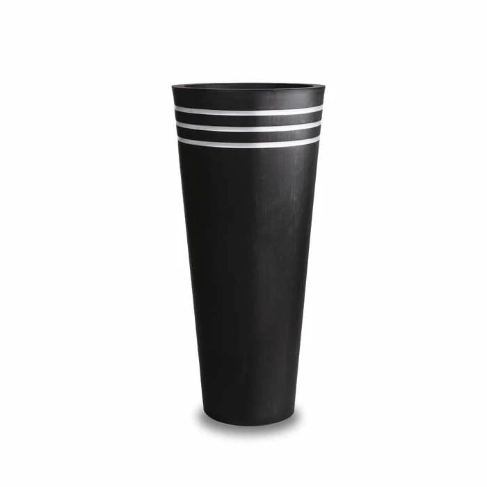 H90cm Tall Round Black Zinc Planter - By Primrose™ 3 H90cm Tall Round Black Zinc Planter - By Primrose™