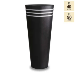 H90cm Tall Round Black Zinc Planter - By Primrose™ 13 H90cm Tall Round Black Zinc Planter - By Primrose™ -Planters Outlet Store PP0521L f876